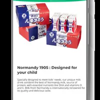 Des briquettes de lait pour enfant, marque Normandie 1905, pour la Chine, 100 % traçable via un QR code sur l'emballage.  © Maîtres laitiers du Cotent