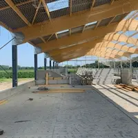 Le chantier du nouveau bâtiment pour les vaches taries du Gaec Losser.