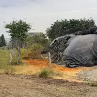 gaz orangé toxique sortant du silo