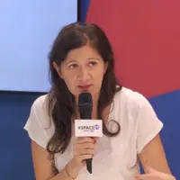 Kristel Gache, directrice de GDS France, sur un plateau TV au Space