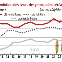 Evolution des cours des principales céréales