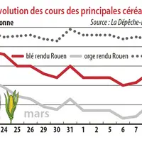 Evolution des cours des principales céréales