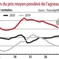 Evolution du prix moyen pondéré des agneaux français