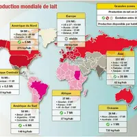 La production mondiale de lait