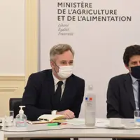 Jean-Baptiste Lemoyne, ministre délégué chargé des Petites et Moyennes Entreprises, et Julien Denormandie, ministre de l'Agriculture, à l'occasion du