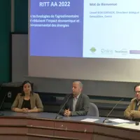 De gauche à droite : Catherine Stride du CTCPA ; Saadia Ait El Cadi du Technocampus Alimentation ; Lionel Boillereaux d'Oniris et Fabrice Putier de Te