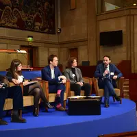 De gauche à droite : Yves Huguet expert RSE (Léo Lagrange) ; Isabelle Jusserand, responsable RSE (Interfel) ; Jean-Marc Callois, délégué ministériel a