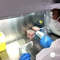 Les écouvillons de Phytocontrol sont traités au laboratoire de Nîmes pour le Covid-19. © Phytocontrol