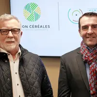 A gauche, Didier Lenoir, président, et à droite, Christophe Richardot, directeur général, de Dijon Céréales © Dijon Céréales