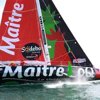 Le bateau Maître Coq IV, gagnant de l'édition 2020 du Vendée Globe. © By Stéphanie GASPARI - ...
