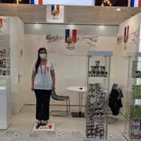 Valentine Pacheco, responsable du pôle export de Lucien Georgelin, au Gulfood de Dubaï en février 2021.