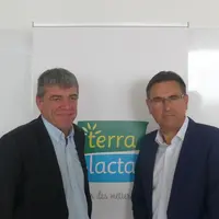 Jean-Yves Restoux, président, et Daniel Chevreul, directeur général, de Terra Lacta présentaient les résultats de la coopérative laitière à la presse