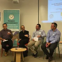 La table ronde organisée par Agri Confiance le 19 octobre 2021 a réuni (de gauche à droite) Julien Frayssignes, enseignant-chercheur, Jean-Pierre Lois