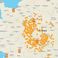 Les silos et moulins du groupe Axéréal selon la carte interactive.