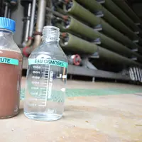 Différence avant et après traitement de l'eau par osmose inverse. © Cooperl