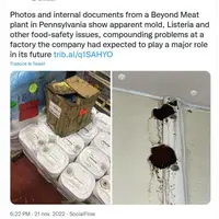 Le site d’information américain Bloomberg dévoile des photos et des documents internes de Beyond Meat qui montrent des risques sanitaires