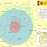 Localisation du cas de grippe aviaire, à Guadalajara