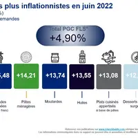 Les 10 catégories les plus inflationnistes en juin 22