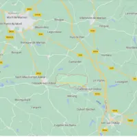 carte des Landes de google maps