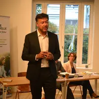Xavier Unkovic, DG de Bonduelle, lors d'une conférence de presse.
