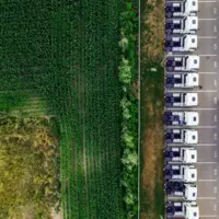 camions à la frontière