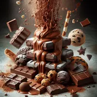 biscuits au chocolat, barres chocolatées, chocolat en poudre, glace au chocolat, confiserie au chocolat
