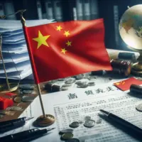 drapeau chinois sur un bureau