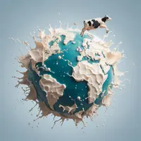 des éclaboussures de lait dessinent la Terre