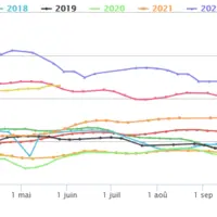 Cotation de la vache O en Allemagne, en euro le kg