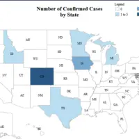 cas de grippe aviaire sur des vaches sur carte usa