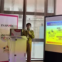 Anne Richard, Présidente de l'interprofession Inaporc à la conférence de presse