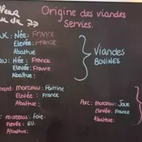 panneau affichage origine viande en restaurant