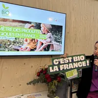 Laure Verdeau, directrice de l'Agence Bio présente la nouvelle campagne 2025 s'intitulant "C'est Bio la France" en partenariat avec l'équipe de France