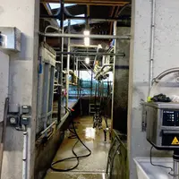 Salle de traite dans une ferme laitière