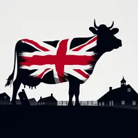 une silhouette de vache dans laquelle on voit le drapeau du royaume uni