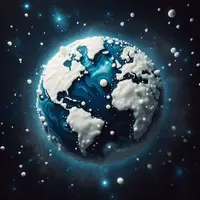 une planète terre dessinée en gouttes de lait