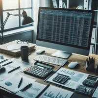 bureau avec un ordinateur