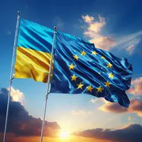 drapeau ukrainien et européen