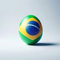 un oeuf avec le drapeau brésilien sur la coquille