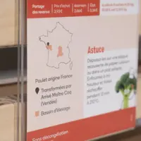 étiquette dans les magasins Ecomiam