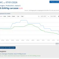 Le prix du porc en Allemagne et en France au 8 janvier 2026