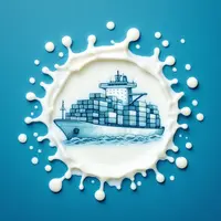 porte conteneur dans une goutte de lait