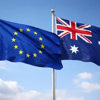 Drapeaux de l'UE et d'Australie ensemble