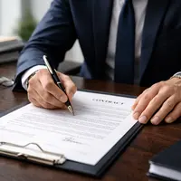 Signature sur le contrat professionnel