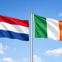 Drapeaux des Pays-Bas et d'Irlande
