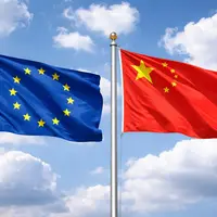 Drapeaux européen et chinois