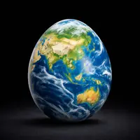 Oeuf peint représentant la Terre