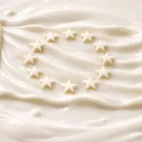 Drapeau européen sculpté dans du lait