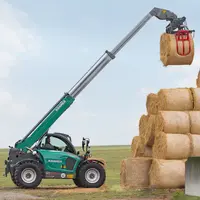 Le chargeur télescopique KT3610 dispose d'un bras en trois éléments, lui permettant d'atteindre 9,50 m de haut, tout en restant compact au transport.