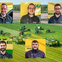 Recrutement Krone France : en haut, Arnaud Gaumont, Dany Levavasseur et Benoît Robidou ; en bas, Thomas Cubells et Mathieu Moscone.